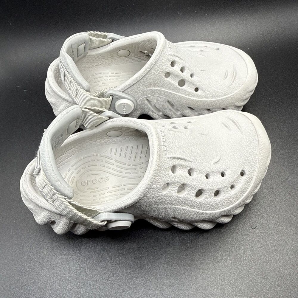 Crocs Echo Clog Atmosphere Gray Sculpted Sporty Sandals Child Toddler 7 C7